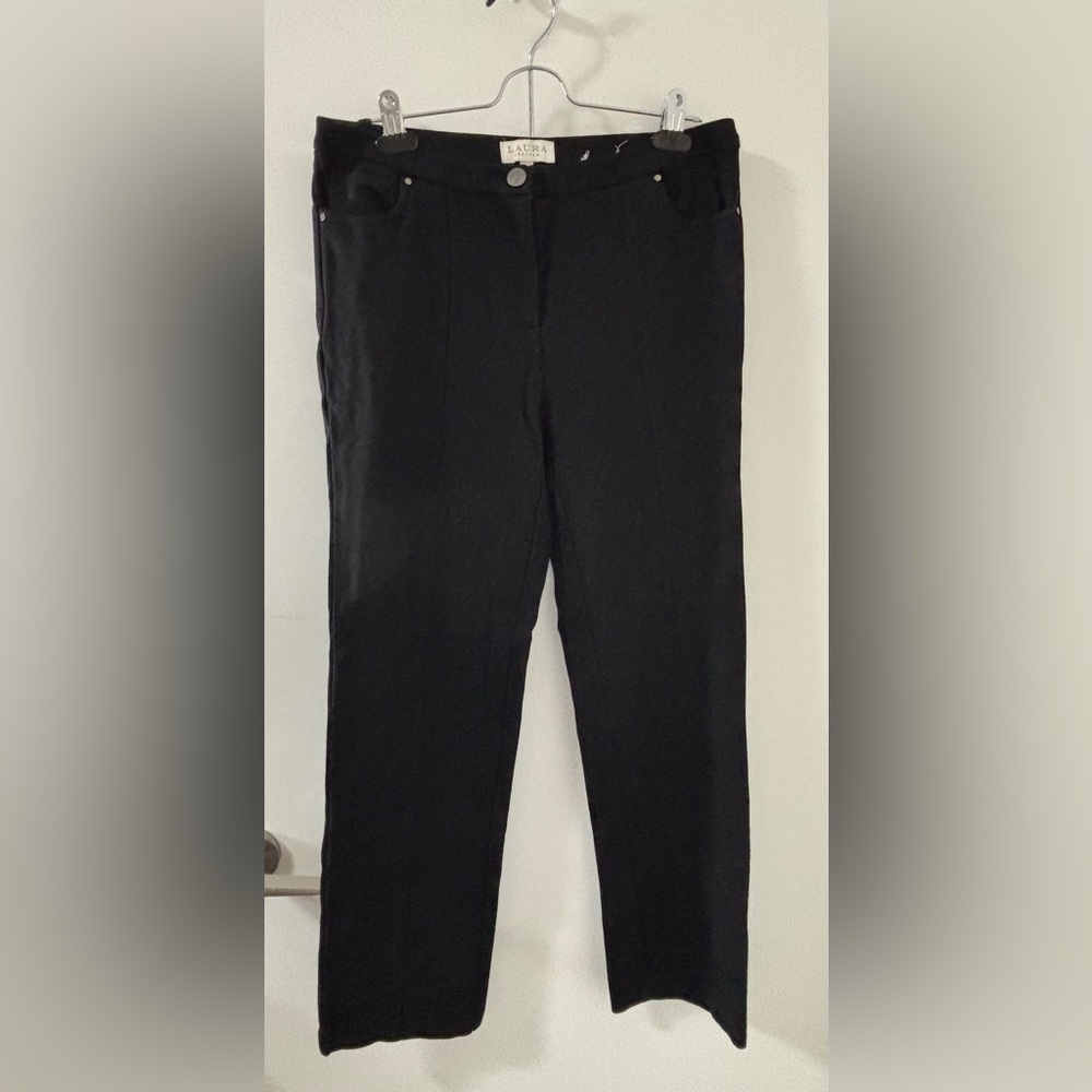 Classic Black Straight Leg Ponte Women's Pants